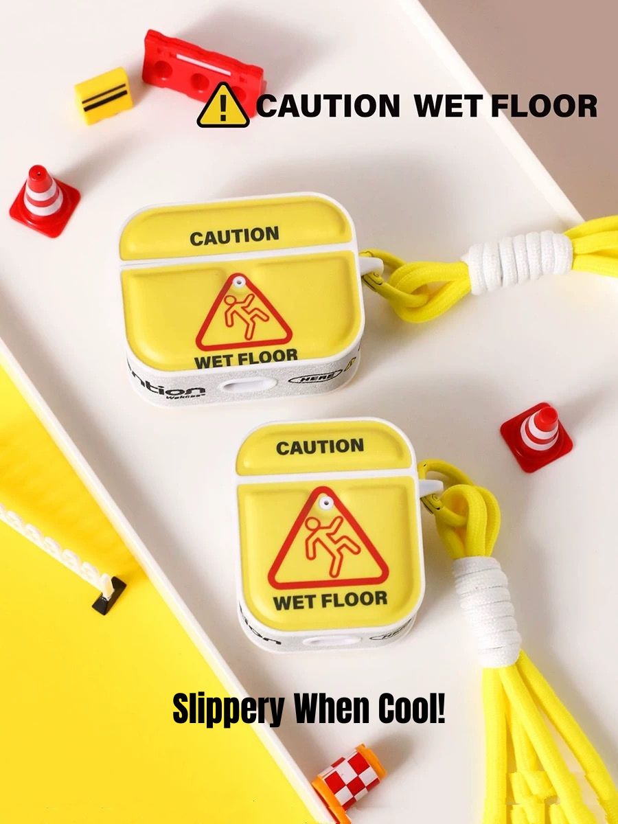 Caution: Wet Floor Themed AirPods Case