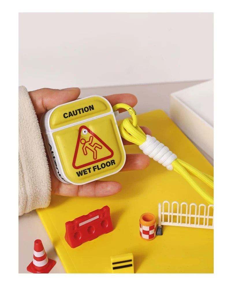 Caution: Wet Floor Themed AirPods Case